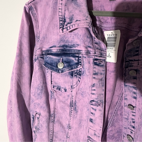 Torrid size 2 Purple Denim Jacket NWT - Picture 5 of 12